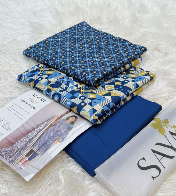 Printed Khaddar 3-Piece Suit