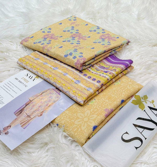 Printed Khaddar 3-Piece Suit